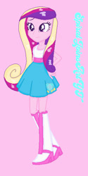 Size: 294x589 | Tagged: safe, artist:spiralofficialartsyt, imported from derpibooru, princess cadance, equestria girls, dean cadance, pink background, simple background, solo, teenager, younger