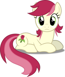 Size: 4246x5022 | Tagged: safe, artist:firlin123, roseluck, earth pony, pony, .svg available, background pony, female, looking at you, lying down, mare, prone, simple background, solo, svg, transparent background, vector