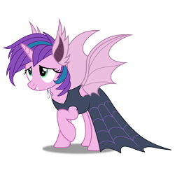 Size: 5000x5000 | Tagged: safe, edit, editor:awesomegamergame, imported from derpibooru, oc, oc only, oc:rosey beam, alicorn, pony, absurd resolution, alicorn oc, clothes, costume, cute, dress, fangs, female, female oc, halloween, halloween costume, holiday, horn, mare, mare oc, nightmare night, nightmare night costume, raised hoof, simple background, solo, striped mane, transparent background, vampire costume, vector, wings