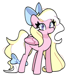 Size: 795x900 | Tagged: safe, artist:kindakismet, imported from derpibooru, oc, oc only, oc:bay breeze, pony, bow, cute, female, hair bow, looking at you, mare, simple background, solo, tail, tail bow, transparent background