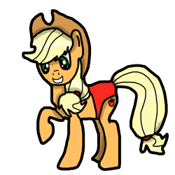 Size: 1024x1024 | Tagged: safe, artist:background_pon3, imported from derpibooru, applejack, earth pony, pony, clothes, cutie mark, digital art, hat, panties, simple background, solo, transparent background, underwear