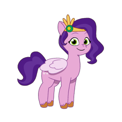 Size: 1200x1200 | Tagged: safe, artist:caseyben887, imported from derpibooru, pipp petals, pegasus, pony, spoiler:g5, female, g5, jewelry, mare, my little pony: tell your tale, simple background, smiling, solo, tiara, transparent background