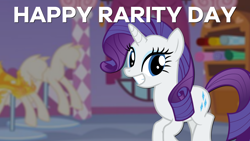 Size: 1920x1080 | Tagged: safe, artist:berpsterponimator, imported from derpibooru, rarity, blurry background, carousel boutique, minimalist, modern art, rarity day, solo