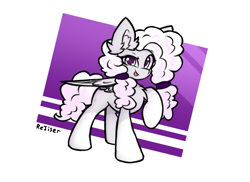 Size: 2200x1600 | Tagged: safe, artist:rejiser, imported from derpibooru, oc, oc only, pegasus, pony, chest fluff, ear fluff, female, looking at you, raised hoof, simple background, smiling, solo, tongue out, wings