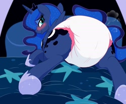 Size: 2418x2000 | Tagged: safe, artist:nineplusten, edit, imported from twibooru, princess luna, diaper, image, needs more jpeg