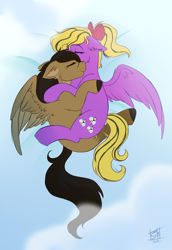 Size: 1724x2504 | Tagged: safe, artist:shamy-crist, imported from derpibooru, oc, oc only, pegasus, pony, female, hug, mare