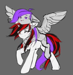 Size: 640x657 | Tagged: artist needed, source needed, safe, imported from derpibooru, oc, oc only, oc:blackjack, oc:morning glory (project horizons), pegasus, pony, unicorn, fallout equestria, fallout equestria: project horizons, fanfic art, female, gloryjack, horn, lesbian, mare, oc x oc, shipping, simple background