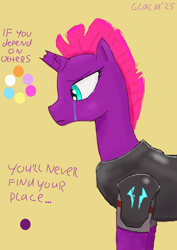 Size: 2480x3508 | Tagged: safe, artist:glacialfeather, imported from derpibooru, tempest shadow, unicorn, armor, crying, horn