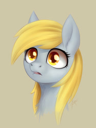 Size: 1500x2000 | Tagged: safe, artist:zetamad, imported from derpibooru, derpy hooves, pegasus, pony, atg 2020, bust, drool, female, mare, newbie artist training grounds, open mouth, signature, simple background, solo