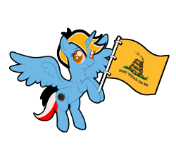 Size: 2120x1780 | Tagged: safe, artist:gabriel ggr, imported from derpibooru, oc, oc only, oc:lazuli circuit, pony, don't tread on me, gadsden flag, ponysona, solo