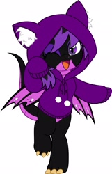 Size: 1320x2048 | Tagged: safe, artist:jhayarr23, oc, oc only, dragon, hybrid, pony, clothes, cute, female, hoodie, mare, one eye closed