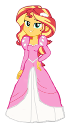 Size: 909x1668 | Tagged: safe, artist:masedog78, imported from derpibooru, sunset shimmer, human, equestria girls, clothes, cute, dress, female, gown, grin, hand on hip, poofy shoulders, princess ariel, smiling, solo, the little mermaid