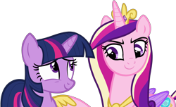 Size: 3720x2268 | Tagged: safe, artist:stephen-fisher, imported from derpibooru, princess cadance, twilight sparkle, alicorn, pony, female, simple background, sisters-in-law, transparent background, twilight sparkle (alicorn), vector