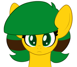 Size: 1294x1128 | Tagged: safe, artist:jerkface, oc, oc:blocky bits, female, looking at you, mare stare, simple background, solo, solo female, transparent background