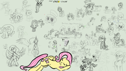 Size: 1920x1080 | Tagged: safe, anonymous artist, artist:anonymous, artist:darkdoomer, artist:gold meddle, artist:pylony, artist:skyencefiction, artist:zan logemlor, fluttershy, linky, moondancer, princess celestia, princess luna, shoeshine, starlight glimmer, twilight sparkle, oc, oc:anon, oc:flawless sparklemoon, human, pony, /bale/, /mlp/, /pgd/, collaboration, female, magma.com, mare, ponified, rule 85, the last supper