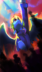 Size: 2260x3840 | Tagged: safe, artist:hierozaki, imported from derpibooru, rainbow dash, pegasus, pony, digital art, female, mare, solo