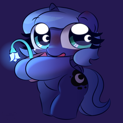 Size: 3000x3000 | Tagged: safe, artist:cushyhoof, imported from derpibooru, princess luna, alicorn, pony, blushing, cute, female, filly, filly luna, flower, flower pot, foal, lunabetes, moon eyes, simple background, solo, wingding eyes, woona, younger