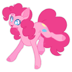 Size: 1000x1000 | Tagged: safe, artist:pxnkkpony, imported from derpibooru, pinkie pie, earth pony, pony, female, mare, open mouth, open smile, simple background, smiling, solo, transparent background