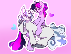 Size: 2703x2057 | Tagged: safe, anonymous artist, imported from derpibooru, star swirl the bearded, twilight sparkle, alicorn, unicorn, cloven hooves, dusk shine, duskspiral, female, folded wings, gray coat, heart, horn, male, mare, purple coat, purple wings, r63 shipping, rule 63, shipping, stallion, starswirl the unshorn, straight, tail, three toned mane, three toned tail, twiswirl, two toned mane, two toned tail, wings, young star swirl