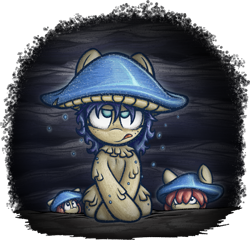 Size: 1291x1237 | Tagged: safe, artist:tricomator, imported from derpibooru, oc, oc only, oc:laralei, mushroom pony, original species, pony, female, hat, looking at you, mare, mushroom, mushroom hat