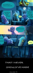 Size: 1600x3554 | Tagged: safe, artist:aquagalaxy, imported from derpibooru, princess luna, queen chrysalis, alicorn, changeling, changeling queen, pony, comic, dialogue, female, filly, filly luna, speech bubble, woona, younger