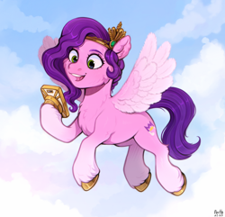 Size: 2590x2500 | Tagged: safe, artist:birdoffnorth, imported from derpibooru, pipp petals, pegasus, pony, g5, phone, solo