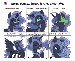 Size: 1600x1300 | Tagged: dead source, safe, artist:dukedoesart, artist:nohooves, imported from derpibooru, nightmare moon, oc, oc:anon, alicorn, pony, annoyed, bedroom eyes, blushing, chart, cute, disembodied hand, doing loving things, eyes closed, female, hand, looking at you, looking back, mare, meme, moonabetes, nose wrinkle, not doing hurtful things to your waifu, open mouth, petting, scrunchy face, smiling, spread wings, tsundere, tsundere moon, waifu, wavy mouth, we don't normally wear clothes, wings