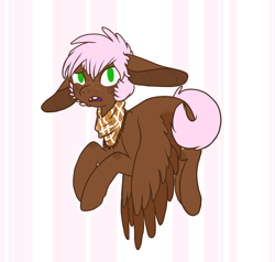 Size: 538x512 | Tagged: safe, artist:wytchwoods, imported from derpibooru, oc, oc:chocolate swirl, pegasus, bandana, female, female oc, flying, pegasus oc, solo, wings