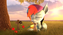 Size: 1920x1080 | Tagged: safe, artist:fallenponiesproduction, oc, oc only, pony, 3d, eyes closed, female, lying down, mare