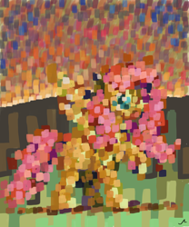 Size: 3000x3600 | Tagged: safe, artist:docwario, imported from derpibooru, fluttershy, pegasus, pony, female, impressionism, modern art, painterly, solo, trypophobia