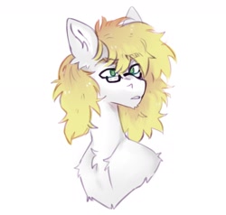 Size: 1414x1348 | Tagged: safe, artist:siatikas, imported from derpibooru, oc, oc only, pony, bust, ear fluff, glasses, male, simple background, solo, stallion, white background