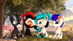 Size: 1920x1080 | Tagged: safe, artist:fallenponiesproduction, oc, oc only, oc:beowolf, bat pony, pony, 3d, bat pony oc, bat wings, boop, clothes, cute, duo male and female, female, looking at each other, male, mare, open mouth, sitting, socks, stallion, wings