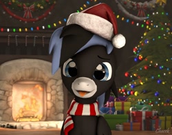 Size: 1376x1080 | Tagged: safe, artist:fallenponiesproduction, oc, oc only, pony, 3d, christmas, holiday, male, solo, stallion, tongue out