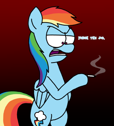 Size: 3023x3351 | Tagged: safe, artist:professorventurer, imported from derpibooru, rainbow dash, cigarette, irony, response