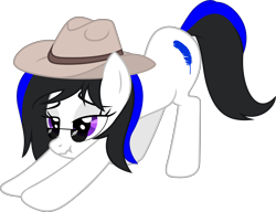 Size: 7350x5646 | Tagged: safe, artist:firlin123, oc, oc only, oc:blueoriginpone, earth pony, pony, .svg available, absurd resolution, female, hat, iwtcird, mare, meme, simple background, solo, sunglasses, svg, transparent background, vector