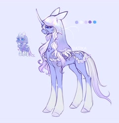 Size: 3951x4096 | Tagged: safe, artist:siatikas, imported from derpibooru, oc, oc only, hybrid, jellyfish, jellyfish pony, original species, pony, adoptable, coat markings, concave belly, curved horn, female, horn, mare, slender, socks (coat markings), solo, tall, thin