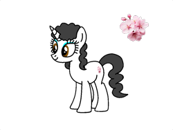 Size: 960x720 | Tagged: safe, artist:lonstecation, imported from derpibooru, oc, oc only, oc:yuri bobalove, pony, unicorn, blossom (flower), female, horn, mare, png, simple background, solo, standing, transparent background