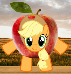 Size: 2738x2844 | Tagged: artist needed, source needed, safe, edit, imported from derpibooru, applejack, earth pony, pony, apple, food, solo