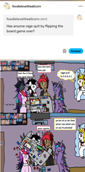 Size: 1173x2365 | Tagged: safe, artist:ask-luciavampire, imported from derpibooru, oc, oc:bored game, changeling, earth pony, pegasus, pony, undead, unicorn, vampire, vampony, ask, horn, tumblr