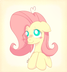 Size: 1200x1300 | Tagged: safe, artist:jhonnyul, imported from derpibooru, fluttershy, pegasus, pony, blushing, female, floppy ears, hair over one eye, smiling, white pupils