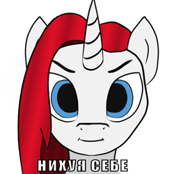 Size: 2048x2048 | Tagged: safe, artist:sirenstlrck, imported from derpibooru, oc, oc only, oc:midnight shine, pony, unicorn, caption, cyrillic, funny, horn, image macro, male, meme, russian, russian meme, solo, stallion, staring at you, text, vulgar