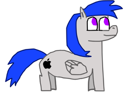 Size: 850x632 | Tagged: safe, artist:thevhsanddvrking, imported from derpibooru, oc, oc only, oc:ipod, apple (company), apple logo, simple background, solo, white background