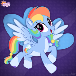 Size: 2000x2000 | Tagged: safe, artist:lovinglypromise, imported from derpibooru, rainbow dash, pony, alternate cutie mark, alternate design, alternate hairstyle, alternate tailstyle, alternate universe, high res, new dawn of harmony, redesign, solo, tail