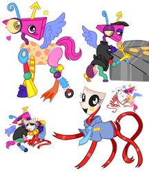 Size: 1726x2000 | Tagged: safe, artist:moondeer1616, imported from derpibooru, pegasus, pony, clothes, female, gangle, lesbian, necktie, one winged pegasus, ponified, ribbon, shirt, simple background, spatula, the amazing digital circus, transparent background, zooble