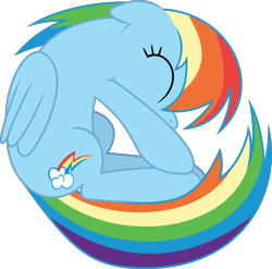 Size: 5788x5712 | Tagged: safe, artist:firlin123, rainbow dash, pegasus, pony, .svg available, absurd resolution, eyes closed, female, floppy ears, folded wings, mare, simple background, spinning, svg, transparent background, vector, wings