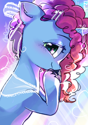 Size: 2480x3508 | Tagged: safe, artist:izuchi, imported from derpibooru, pony, unicorn, blushing, female, freckles, g5, heart, heart eyes, horn, mare, misty brightdawn, smiling, solo, unshorn fetlocks, wingding eyes