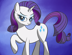 Size: 3300x2550 | Tagged: safe, artist:crimsonstride, imported from derpibooru, rarity, pony, unicorn, clip studio paint, eyeliner, eyeshadow, gradient background, horn, lidded eyes, looking at you, makeup, solo