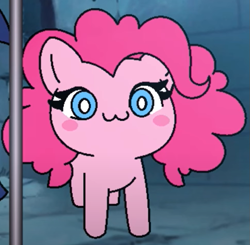 Size: 729x714 | Tagged: safe, artist:tamers12345, imported from derpibooru, pinkie pie, earth pony, pony, :3, blushing, cute, diapinkes, my little pony the movie - shattered harmony, questionable source