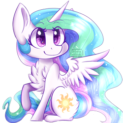 Size: 2500x2500 | Tagged: safe, artist:shinzus, imported from derpibooru, princess celestia, alicorn, pony, chest fluff, chibi, female, looking at you, mare, simple background, solo, transparent background