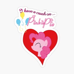 Size: 1000x1000 | Tagged: safe, imported from derpibooru, pinkie pie, cute, diapinkes, heart, implied crush, redbubble, solo